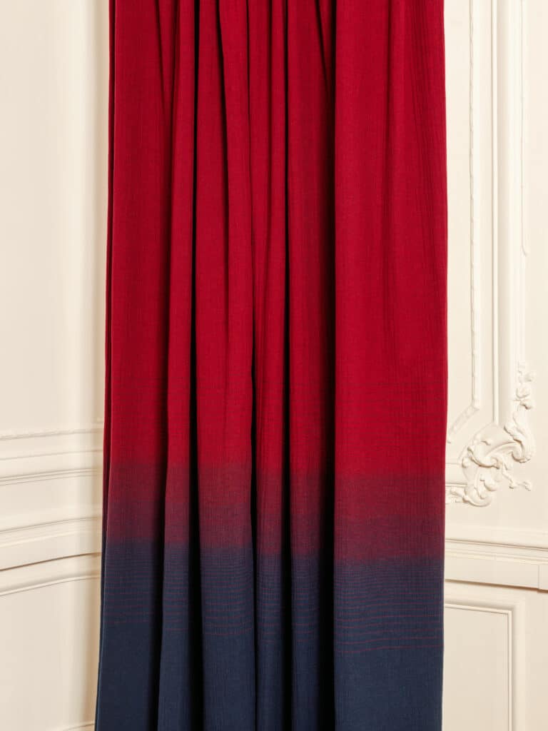 Rideau HORIZON marine et bordeaux par Yannick LABROUSSE