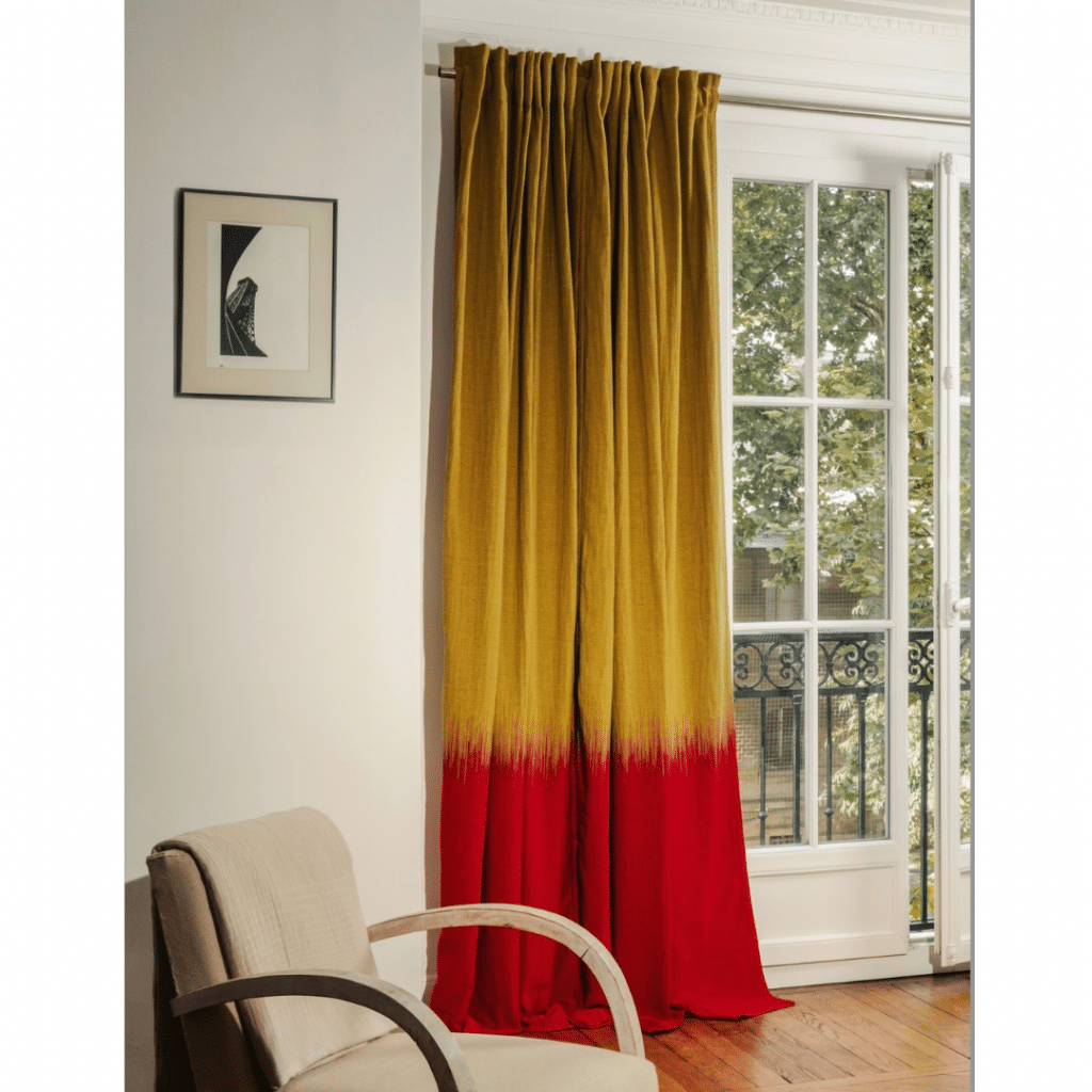 Rideau Chamade rouge et jaune